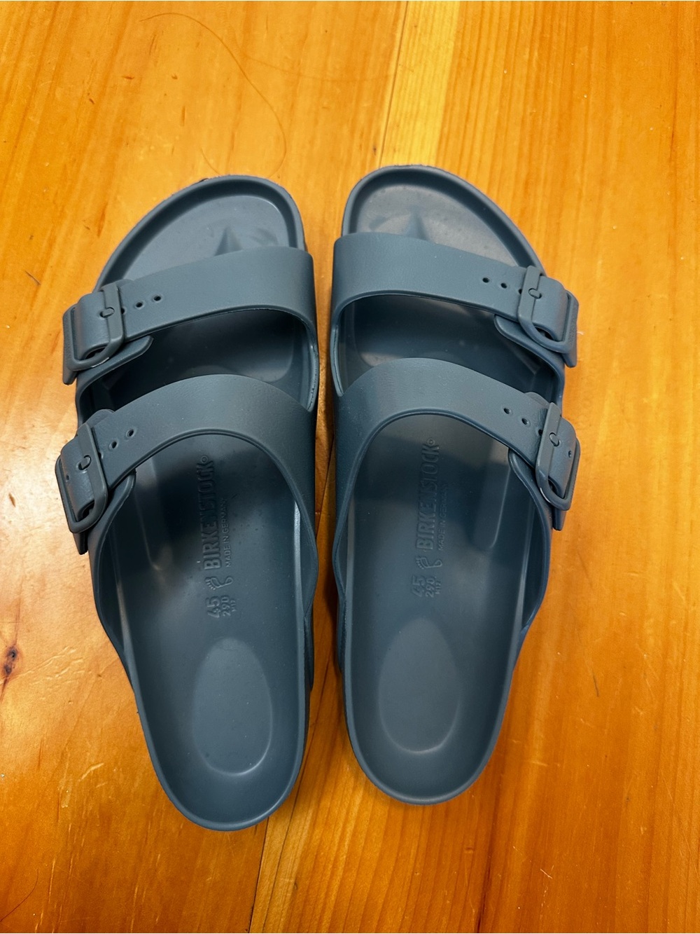 Birkenstock Mens Two-Strap Slide Sandals in Slate Blue